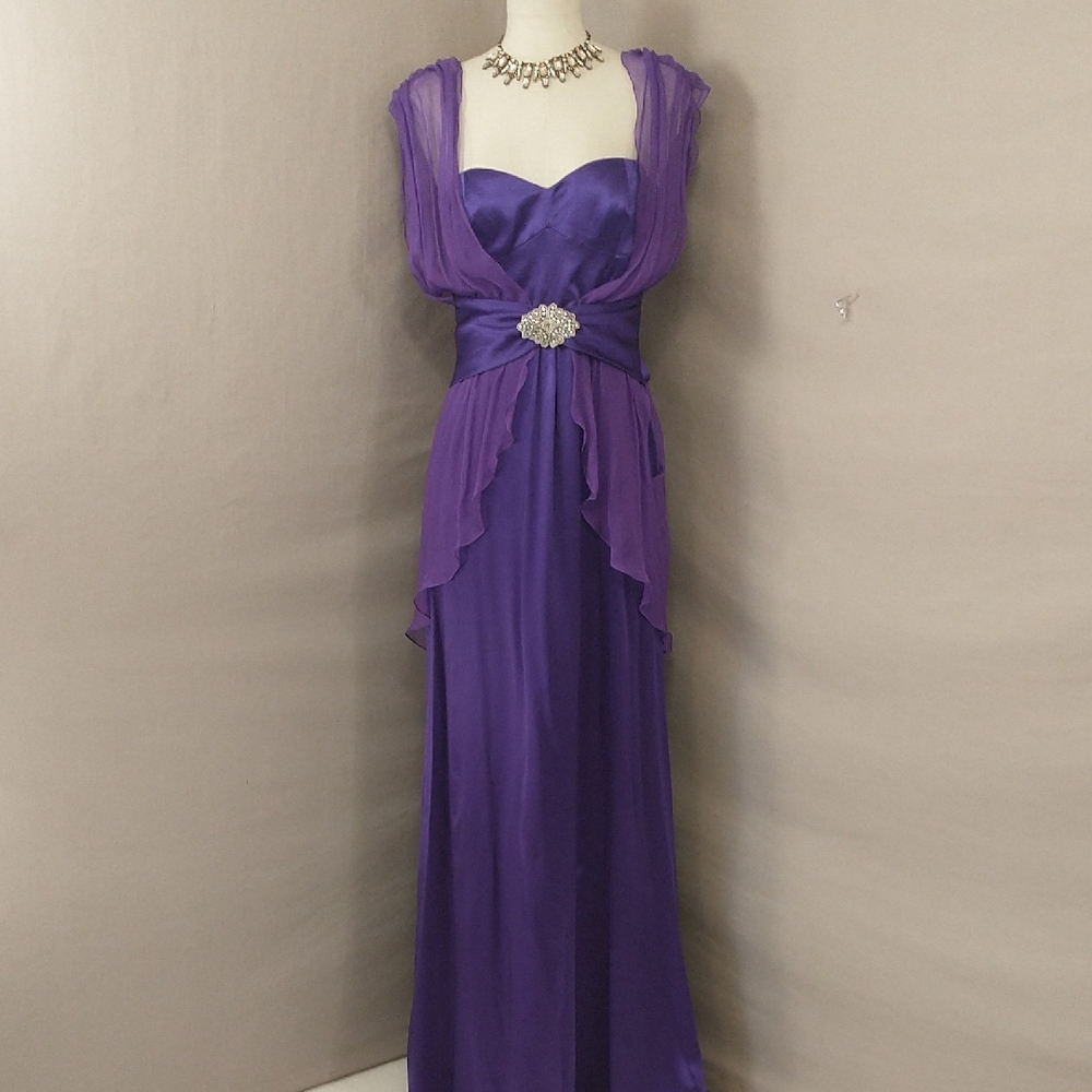 Silk Purple Gown Designer Amazing Quality with flaws Ethereal Classy Long & Tall